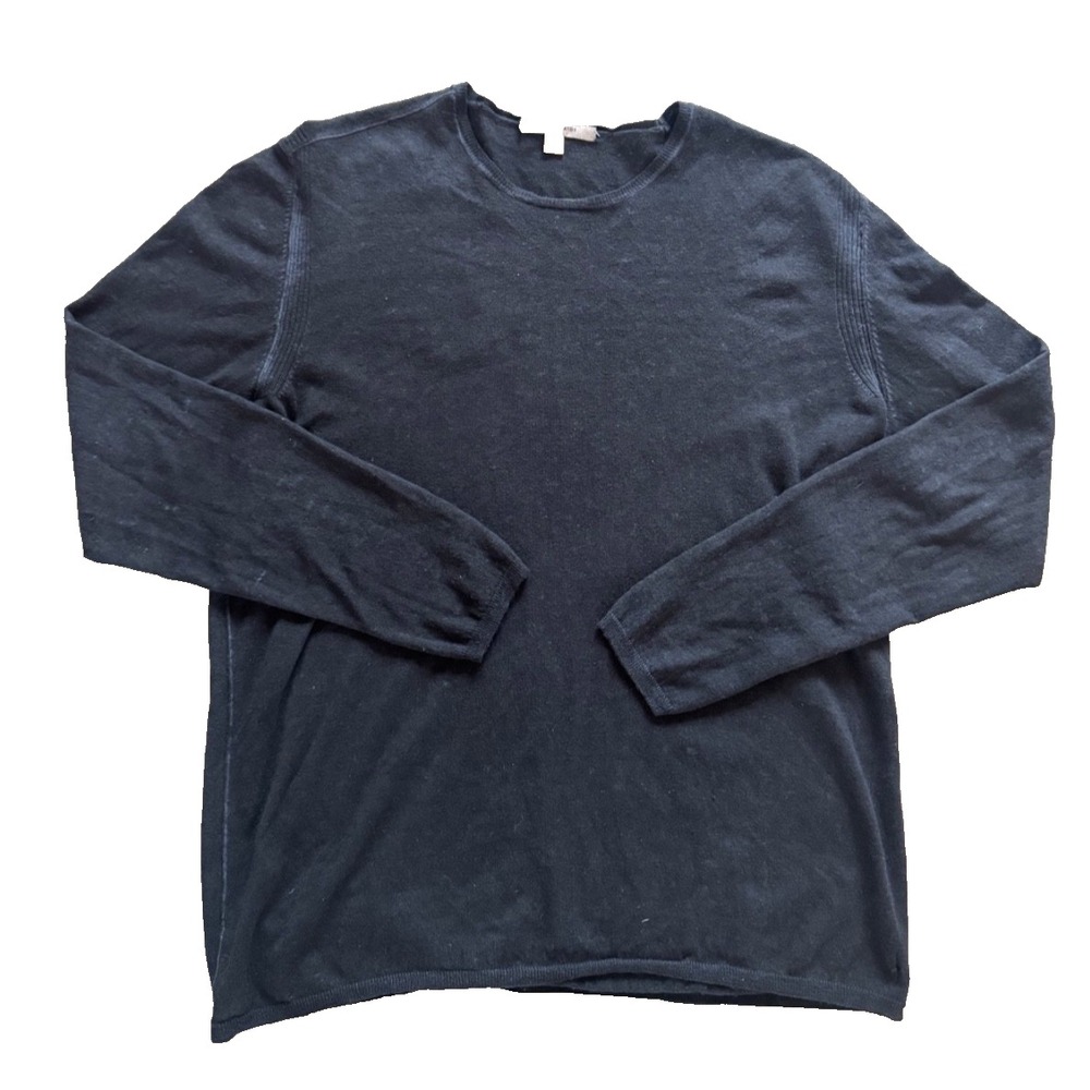 John Varvatos Artisan Luxury Mens Sweater Silk Cashmere Navy Size XL Retail $398